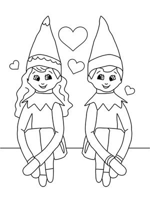 Casal de Elfos na Prateleira