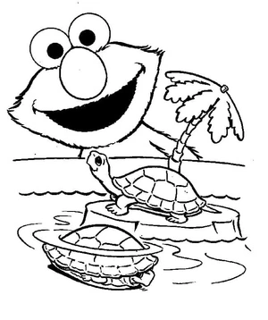 Página para Colorir Elmo e as Tartarugas