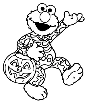 Página para Colorir Elmo fantasiado para o Halloween