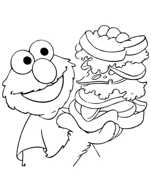 Elmo curtindo seu hambúrguer