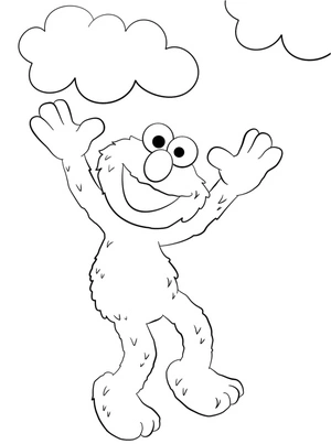 Página para Colorir Elmo da Vila Sésamo