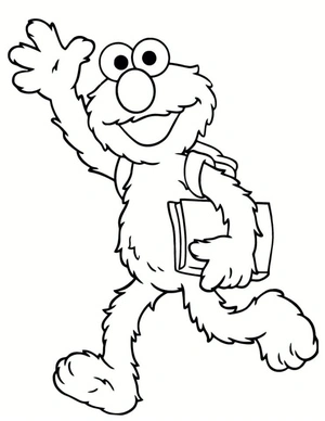 Página para Colorir Elmo do programa Vila Sésamo