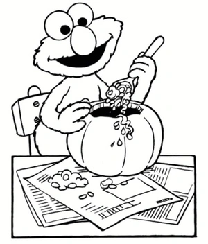 Página para Colorir Elmo na Natureza