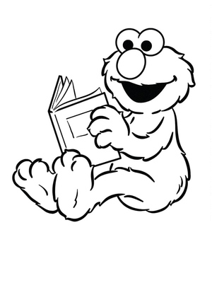 Elmo está lendo um livro