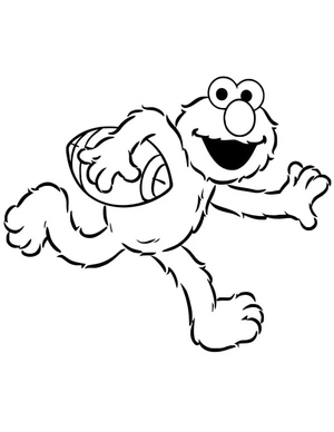 Página para Colorir Elmo Jogando Futebol