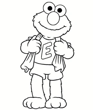 Página para Colorir Elmo Feliz