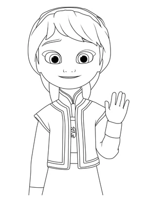 Página para Colorir Adorável Jovem Elsa
