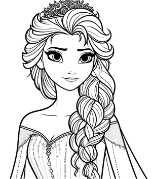 Página para Colorir Rainha Elsa da Disney