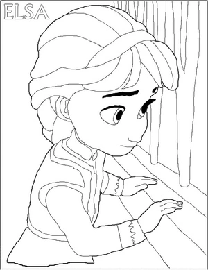 Página para Colorir Elsa Bebê