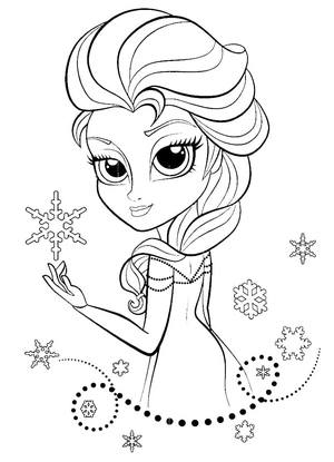Página para Colorir Página para Colorir Elsa Chibi