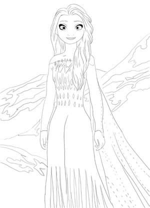 Página para Colorir Elsa do filme 