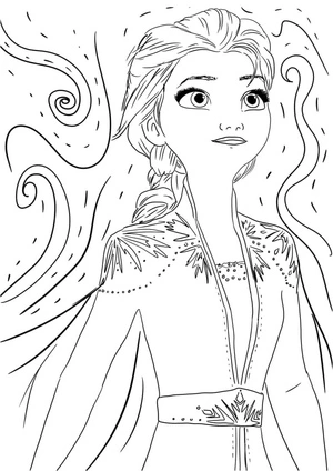 Página para Colorir Elsa Dominando Seu Poder