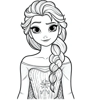 Página para Colorir Elsa está se sentindo alegre