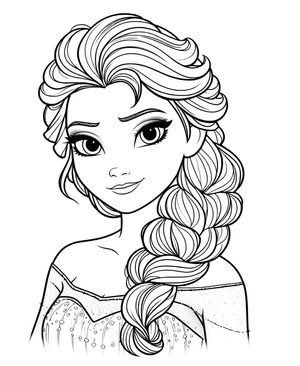 Página para Colorir Elsa, a Bela