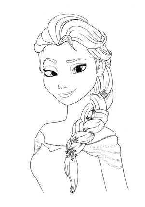 Página para Colorir Elsa Sorrindo
