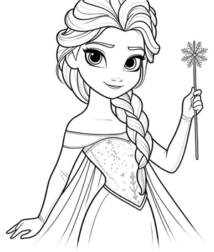 Elsa com uma Varinha Mágica
