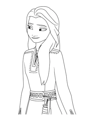 Página para Colorir Página de Colorir Grátis da Rainha Elsa