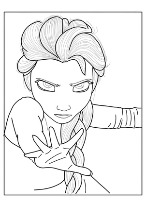 Página para Colorir Elsa Furiosa