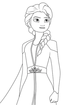 Página para Colorir Página para Colorir da Rainha Elsa para Imprimir