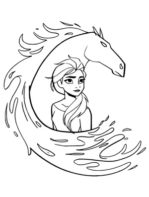 Página para Colorir Rainha Elsa da Disney