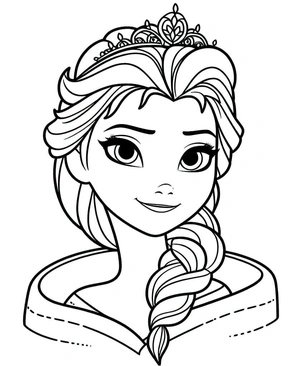 Página para Colorir Rainha Elsa está deslumbrante.