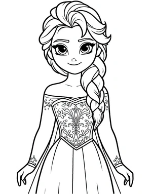 Página para Colorir Elsa Brilhante