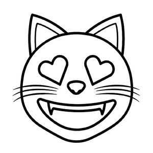 Emoji de Gato Sorridente com Olhos de Coração