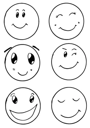 Página para Colorir Página de Colorir de Emoções para Imprimir Grátis