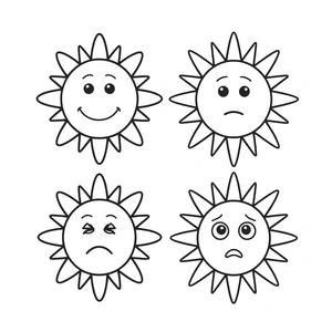 Página para Colorir Emoções Ensolaradas