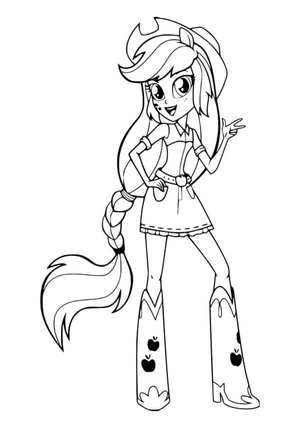 Página para Colorir Applejack em seu traje típico de caubói