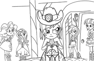 Página para Colorir Rancor de Applejack Contra Seus Amigos