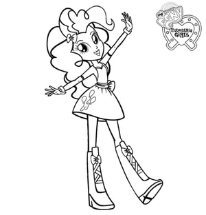 Página para Colorir Garota da Festa Mecânica por Pinkie Pie