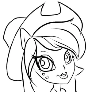 Página para Colorir Close-up do Belo Rosto da Applejack