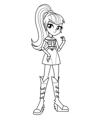 Página para Colorir Estudante Dedicado Usando a Gravata da Rarity