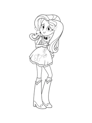 Página para Colorir A Aventura Mágica de Fluttershy com Seus Pequenos Amigos