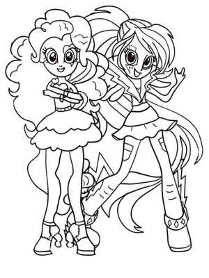 Página para Colorir Pinkie Pie e Twilight vão a uma festa