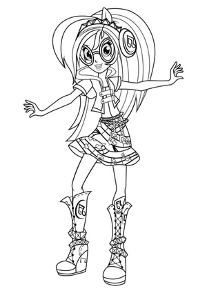 Página para Colorir Personalidade Musical e Animada da Pinkie Pie