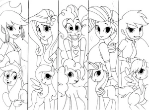 Página para Colorir Transformações de Pôneis das Equestria Girls