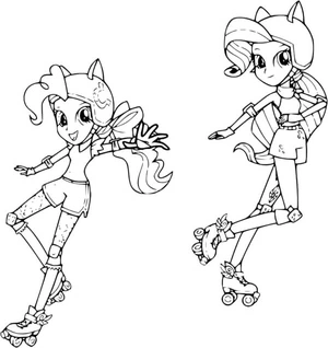 Página para Colorir Aula de Patinação das Princesas