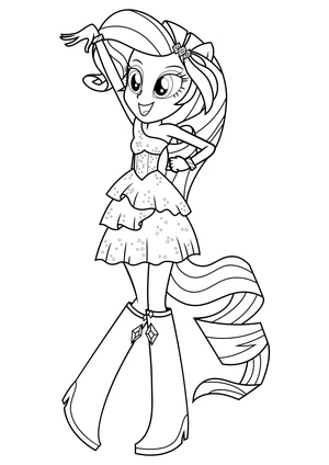 Página para Colorir Rarity Gosta de Moda e Arte
