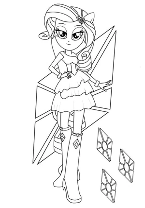 Página para Colorir Rarity gosta de costurar roupas únicas para ela e suas amigas