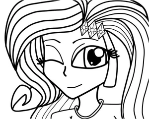 Página para Colorir Rarity Pisca para Você de Forma Brincalhona