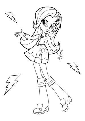 Página para Colorir A energia inesgotável da Rarity se manifesta como um poderoso raio.