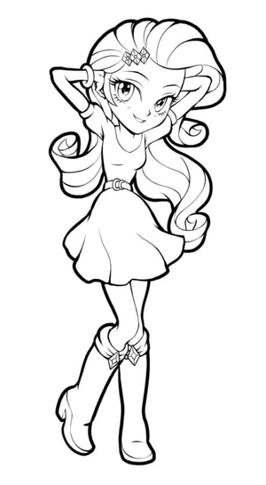 Página para Colorir A Personagem da Rarity é Muito Sofisticada
