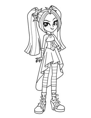 Página para Colorir Fashionista Estrela Cintilante