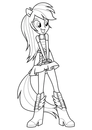 Página para Colorir Rainbow Dash Vibrante e Determinada