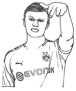 Página para Colorir Grátis para Imprimir de Erling Haaland