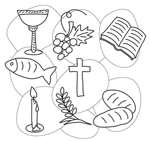Página para Colorir de Primeira Comunhão para Imprimir