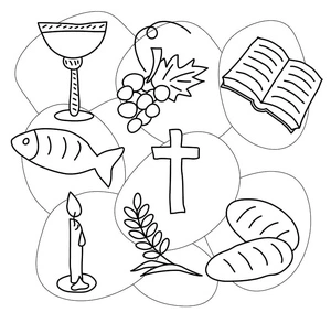 Página para Colorir Página para Colorir de Primeira Comunhão para Imprimir