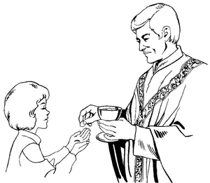 Recebendo a Santa Eucaristia